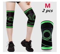 Genouillère de Compression,Réglable Genouillères de Sport,Genouillère Arthrose Genou,pour course,randonnée,squats,homme,femme,Vert/M M