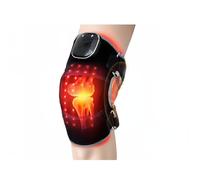 Genouillère de luminothérapie rouge chauffante et massante - 96 LED (660 nm et 850 nm), 6 modes d'éclairage et 5 modes de massage, rechargeable, sangle réglable pour soulager les douleurs du genou