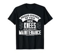 Genouillère de Remplacement Humour Deux Nouveaux Genoux Entretien Blague T-Shirt Graphique avec Valeur