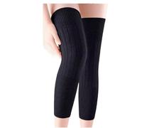 Genouillère De Sport Jambières en Tricot Côtelé, Longues Genouillères Chaudes, Adaptées Aux Sports for Hommes Et Femmes Genouillère Travail(Black,XXL)