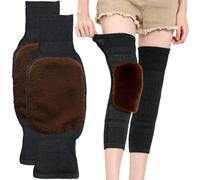 Genouillère en Laine de Cachemire épaisse et Chaude pour l'hiver genouillère Thermique Respirante Protection antidérapante pour Le Genou