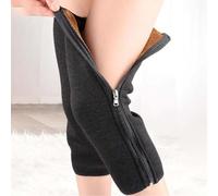 Genouillère en polaire double couche avec fermeture éclair latérale, longueur 40 cm ou 50 cm, pour sports d'hiver et utilisation en extérieur, couche de base thermique en polyester (marron, 40 cm)