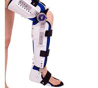 Genouillère et orthèse de taille universelle (orthèse du genou, de la cheville, du pied) - Support de cuisse rigide réglable avec verrouillage de l'articulation du genou et stabilisateur de cheville