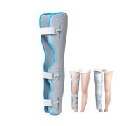 Genouillère postopératoire exosquelette réglable gauche | Attelle jambe exosquelette support marche orthèse réglable équipement rééducation(Without shoulder strap,Large)