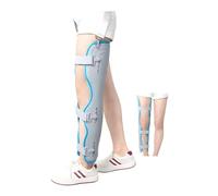 Genouillère postopératoire exosquelette réglable gauche | Attelle jambe exosquelette support marche orthèse réglable équipement rééducation(With shoulder strap,Large)