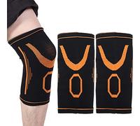 Genouillère pour enfants 2 couleurs, genouillère 2 pièces de haute qualité, soulager la douleur filles pour garçons prévenir les blessures Orange+black