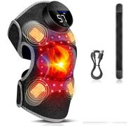 Genouillère Pro de thérapie par lumière rouge et 4 massages par vibration - Contrôleur rechargeable, appareil chauffant de thérapie par la lumière rouge 660 nm et 850 nm pour genou/coude/épaule (genou