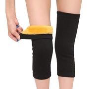 Genouillère thermique unisexe avec doublure en polaire épaisse, Noir , XL