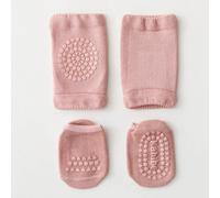 Genouillères De Sécurité Pour Bébé,Ensemble De Chaussettes De Sol Antidérapantes,Coussin De Coude,Genouillère,Protection Contre Ramper,Été,Enfants,Filles Et Garçons - Type Pink-M 12-14cm