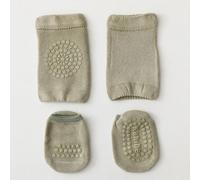 Genouillères De Sécurité Pour Bébé,Ensemble De Chaussettes De Sol Antidérapantes,Coussin De Coude,Genouillère,Protection Contre Ramper,Été,Enfants,Filles Et Garçons - Type Light Army Green-S 9-11cm