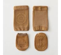 Genouillères De Sécurité Pour Bébé,Ensemble De Chaussettes De Sol Antidérapantes,Coussin De Coude,Genouillère,Protection Contre Ramper,Été,Enfants,Filles Et Garçons - Type Brown-M 12-14cm