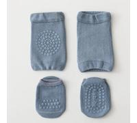 Genouillères De Sécurité Pour Bébé,Ensemble De Chaussettes De Sol Antidérapantes,Coussin De Coude,Genouillère,Protection Contre Ramper,Été,Enfants,Filles Et Garçons - Type Blue-S 9-11cm