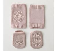 Genouillères De Sécurité Pour Bébé,Ensemble De Chaussettes De Sol Antidérapantes,Coussin De Coude,Genouillère,Protection Contre Ramper,Été,Enfants,Filles Et Garçons - Type Light Purple-M 12-14cm