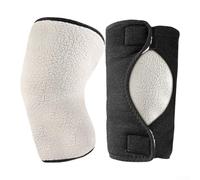 Genouillères d'hiver doublées en polaire double couche épaisses, manches thermiques avec élastique antidérapant, ajustement pour cyclisme, course à pied, sports de plein air, marron, gris, blanc