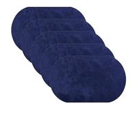 Genouillères élastiques pour vêtements Lot De 5 Écussons Thermocollants Ovales En Imitation Daim (cuir Vachette) For Réparer Les Coudes Et Genoux(Dark blue 5pcs)