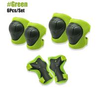 Genouillères Et Coudières Pour Enfants,Ensemble D'équipement De Protection,Équipement De Sécurité Pour Patins À Roulettes,Vélo,Skateboard,Sport - Type Green-6pcs