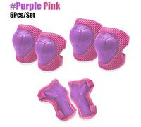 Genouillères Et Coudières Pour Enfants,Ensemble D'équipement De Protection,Équipement De Sécurité Pour Patins À Roulettes,Vélo,Skateboard,Sport - Type Purple Pink-6pcs
