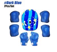 Genouillères Et Coudières Pour Enfants,Ensemble D'équipement De Protection,Équipement De Sécurité Pour Patins À Roulettes,Vélo,Skateboard,Sport - Type Dark Blue-7pcs