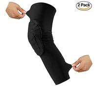 Genouillères hexagonales de compression pour tous les sports et la lutte, tailles jeunes et adultes, simple et paire (noir-jeune, taille L)