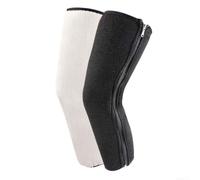 Genouillères Hiver Chaude avec Fermeture Éclair - Protège-Genoux Double Couche en Polaire pour Arthrose et Froid - 40cm (White-50cm)