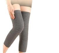 GenouillèRes Volley-Ball 1 paire de genouillères d'hiver for femmes et hommes, coussinets épais en polaire, attelle de soutien du genou, manchon de Compression thermique chaud(Gray,M(40-55kg))