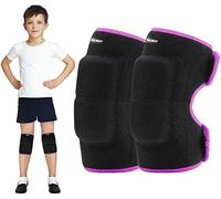 Genouillères Volleyball Ado, Adjustable Éponge Protège Genoux Sport pour Enfant & Adult pour Rollers Hip Hop Danse Vélo Handball Basket BMX Trotinette Football Pilate Travaux,Rose S