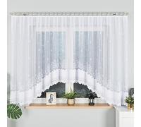 GENOWEFA Rideau à finition jacquard, largeur 450 x hauteur 160 cm, couleur 001 blanc 023419/FBL/001/450160/1