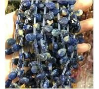 GENPICONG 8 * 12 mm Pierre Naturelle Couper Les Perles de Trou Transversal Clignotant Perles de Larme en Cristal de Goutte d'eau pour la Fabrication de Bijoux Boucle d'oreille DIY
