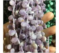GENPICONG 8 * 12 mm Pierre Naturelle Couper Les Perles de Trou Transversal Clignotant Perles de Larme en Cristal de Goutte d'eau pour la Fabrication de Bijoux Boucle d'oreille DIY