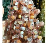 GENPICONG 8 * 12 mm Pierre Naturelle Couper Les Perles de Trou Transversal Clignotant Perles de Larme en Cristal de Goutte d'eau pour la Fabrication de Bijoux Boucle d'oreille DIY