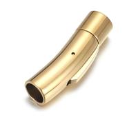 GENPICONG Lot de 5 fermoirs à baïonnette en Acier Inoxydable, Trou de 2 mm, 3 mm, 4 mm, 5 mm, 6 mm, 8 mm, Boucle à Lacets, fermoirs pour Cordon en Cuir, Fabrication de Bijoux