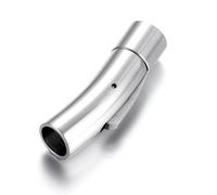 GENPICONG Lot de 5 fermoirs à baïonnette en Acier Inoxydable, Trou de 2 mm, 3 mm, 4 mm, 5 mm, 6 mm, 8 mm, Boucle à Lacets, fermoirs pour Cordon en Cuir, Fabrication de Bijoux