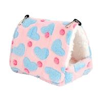 GENPICONG Nid en Peluche en Forme de cœur pour Hamster, Maison pour Oiseaux, hamac d'hiver Chaud et Confortable pour Perroquet, cabane-terrasse, Accessoires pour Cage à Oiseaux