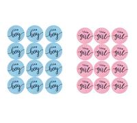 Genre Révèle de Autocollant,Baby Shower Autocollant 48 pièces Étiquettes avec Paillettes d'or Lettre Autocollants de Garcon D'équipe et de Fille D'équipe pour Décorations de Fête de Naissance