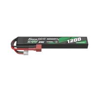 Gens ace 2S LiPo 7,4V 1200mAh 25C Batterie Stick T-Plug Modélisme RC | Format stick fin idéal pour les répliques Airsoft AEG et modèles RC étroits.