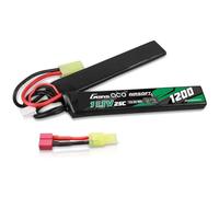 Gens ace 3s Batterie Lipo 11,1V 1200mAh 25C 3S1P 2X Nunchuck avec Connecteur Mini TMY, Compatible Répliques Airsoft AEG