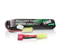 Gens ace 3S Batterie Lipo Airsoft 11,1V 1100mAh 25C 3S1P avec Connecteur TMY, Compatible Répliques AEG M4et Crosse Le