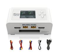 Gens Ace Chargeur de Batterie Imars Dual Channel AC 200W DC 300W*2 Balance Chargeur taux de Chargeur 15A Tension 100V-240V avec Adaptateur Secteur(Blanc)