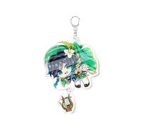 Genshin Cartoon Merchandise Porte-clés Accessoire pour sac à dos d'étudiant Pendentif Venti Diluc Cadeau créatif