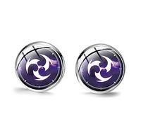 Genshin Impact Aether Boucles d'oreilles à tige pour femme et fille en verre cabochon photo mignon ensemble d'argent bijoux de mode