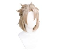 Genshin Impact Albedo Cosplay Wig 35cm Short Linen Heat Resistant Synthetic Hair Wigs Halloween Anime Wigs