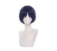 Genshin Impact Cosplay Scaramouche wig Dark Blue Short Heat Resistant Synthetic Hair Peluca Anime Halloween Role Play Wigs