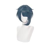 Genshin Impact Cosplay Xingqiu Wig Xing Qiu Short Grey Blue Heat Resistant Synthetic Hair Halloween Anime Cosplay Wigs