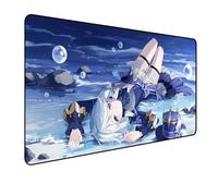 Genshin Impact Grand tapis de souris de jeu XXL XL, tapis de souris Hu Tao Anime 90 x 40 x 0,3 cm, bords cousus, précision et vitesse améliorées, convient pour PC et ordinateur portable