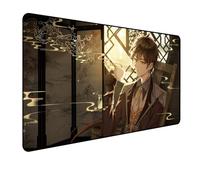Genshin Impact Grand tapis de souris de jeu XXL XL, Zhongli Anime Tapis de souris 90 x 40 x 0,3 cm, bords cousus, précision et vitesse améliorées, convient pour PC et ordinateur portable