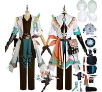 Genshin Impact Ifa Cosplay Costume Testufit Game Personnage du Jeu V Yumemizuki Mizuki Uniforme Complet Set Halloween Carnival Party Dress Up Suit avec Un Chapeau de Perruque pour Les Hommes