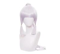 Genshin Impact Kamisato Ayaka Cosplay Halloween Long Terrain Droite de Queue de Queue Temples Synthétique Cheveux Rôle Play Cosplay Anime Wig