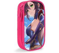 Genshin Impact Mona Trousse ¿¿ Crayons Multi Layer Portable Pen Pouch Rose[5570]
