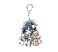 Genshin Impact Porte - Clés Pendentif Anime Genshin Chibi Figurine Fanzine Acrylique Porte - Clés Sac Clé De Voiture Accessoires (Venti)