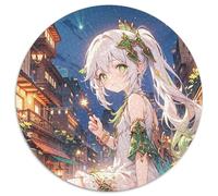 Genshin Impact Puzzles 1000 pièces pour Adultes Puzzle Rond 1000 pièces Jeu Adulte Cadeau Jeu interactif Familial Défi cérébral Cadeau 67,5 x 67,5 cm